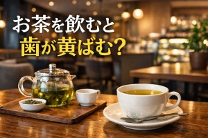 お茶を飲むと歯が黄ばむ？